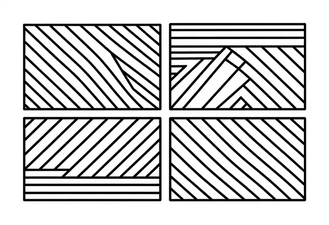 Grid of squares filled with hatching at alternating angles